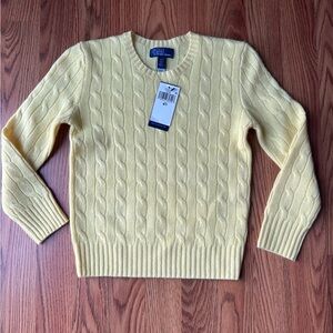POLO RALPH LAUREN KIDS YELLOW 100% CASHMERE SWEATER SIZE 6/7